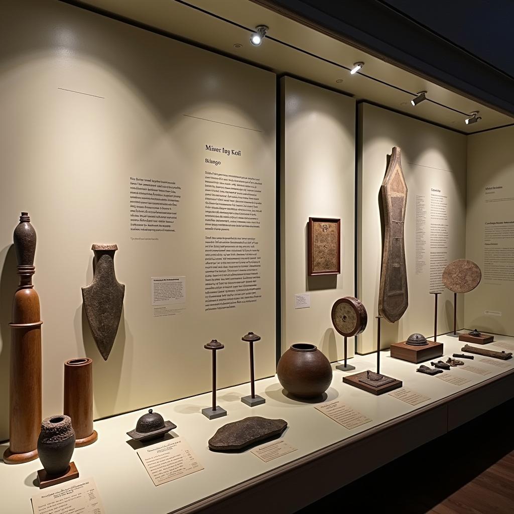 Hiện vật trưng bày trong khu trưng bày bảo tàng Hải Phòng