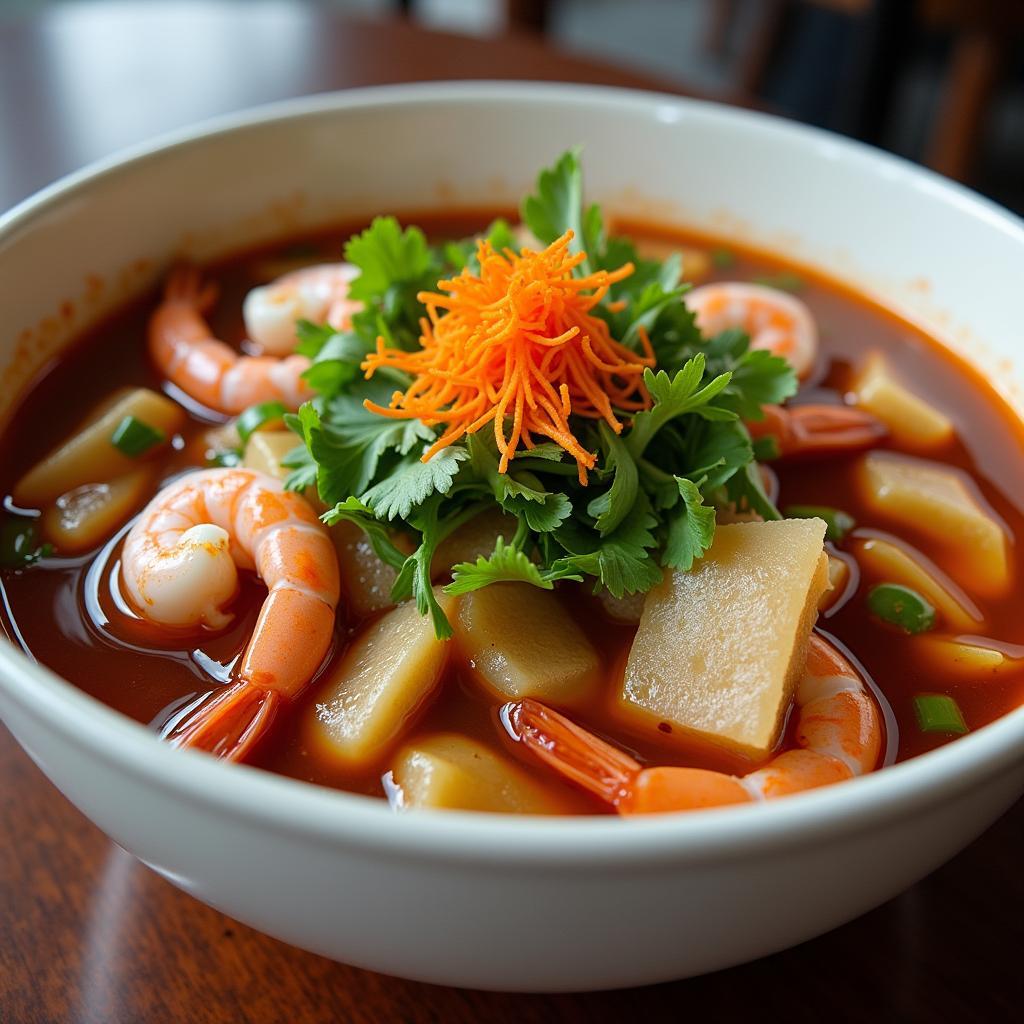 Bánh đa cua Bà Cụ Hải Phòng tôm bề bề gạch cua hấp dẫn