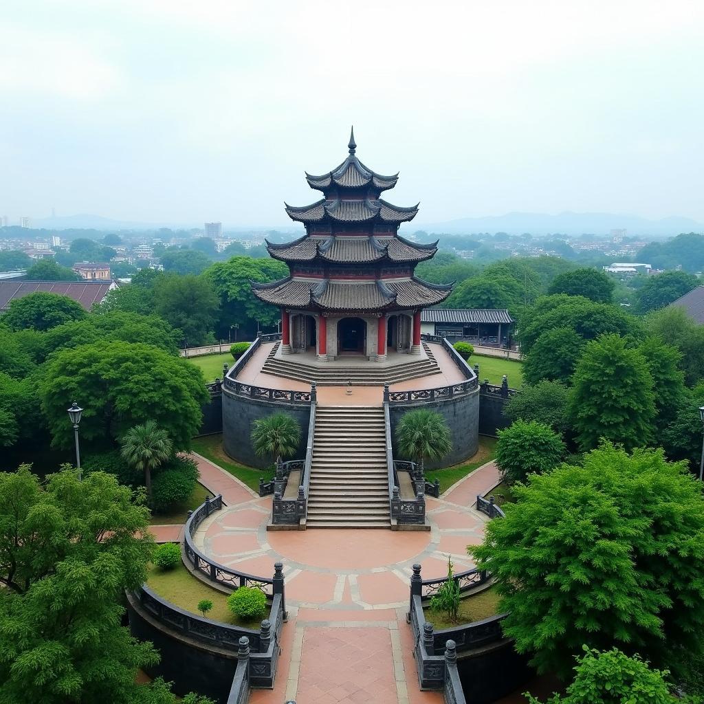 Toàn cảnh chùa Đông Khê Hải Phòng với kiến trúc cổ kính và không gian xanh mát