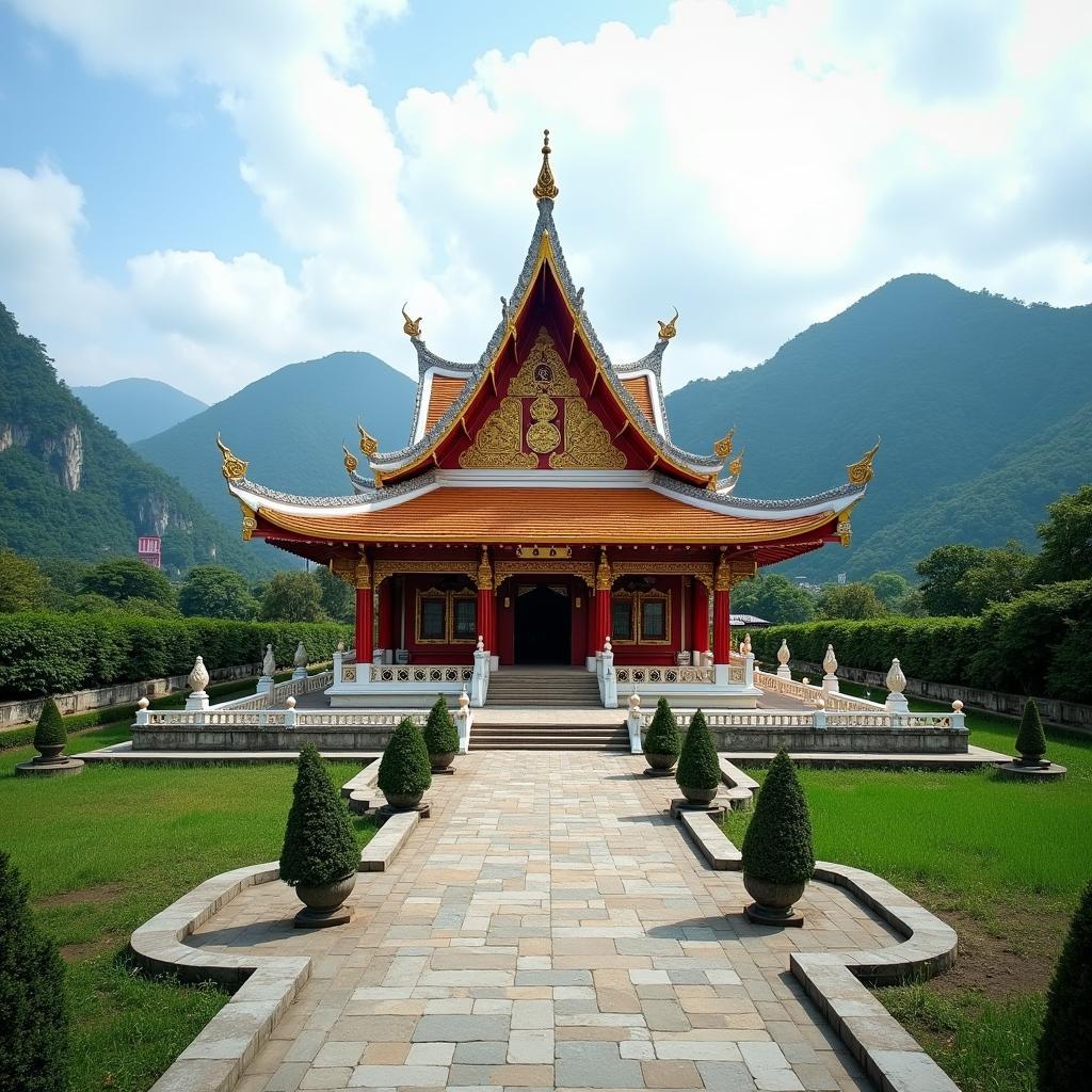 Toàn cảnh đền Nam Hải Đại Vương Đắk Lắk với kiến trúc độc đáo và không gian thanh tịnh