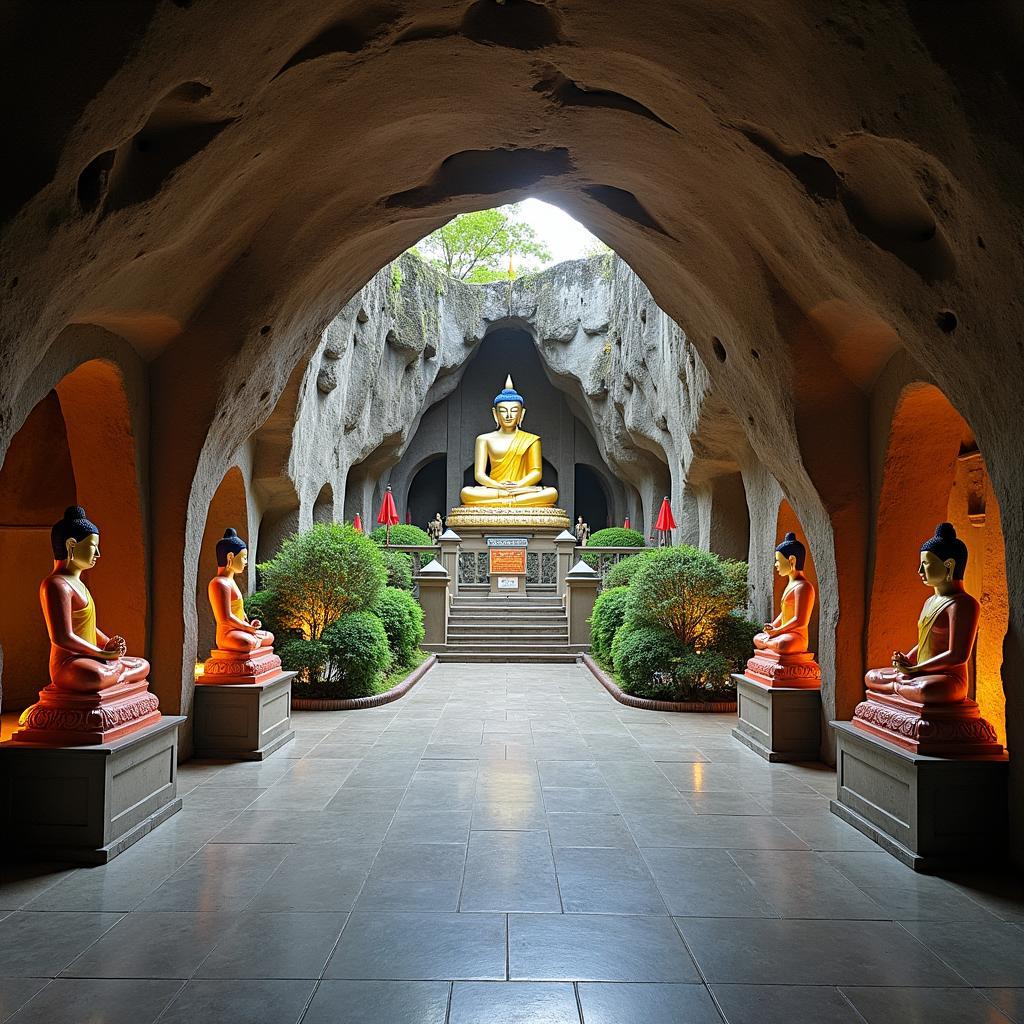 Kiến trúc độc đáo bên trong chùa Hang Hải Phòng với tượng Phật và hang động tự nhiên