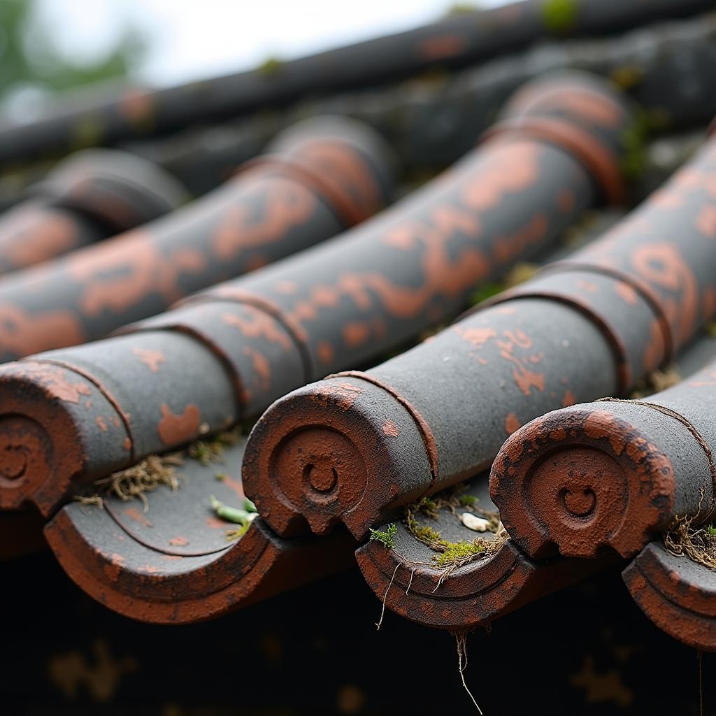 Kiến trúc mái ngói cong vút đặc trưng của Cảng Chùa Vẽ với các họa tiết trang trí tinh xảo