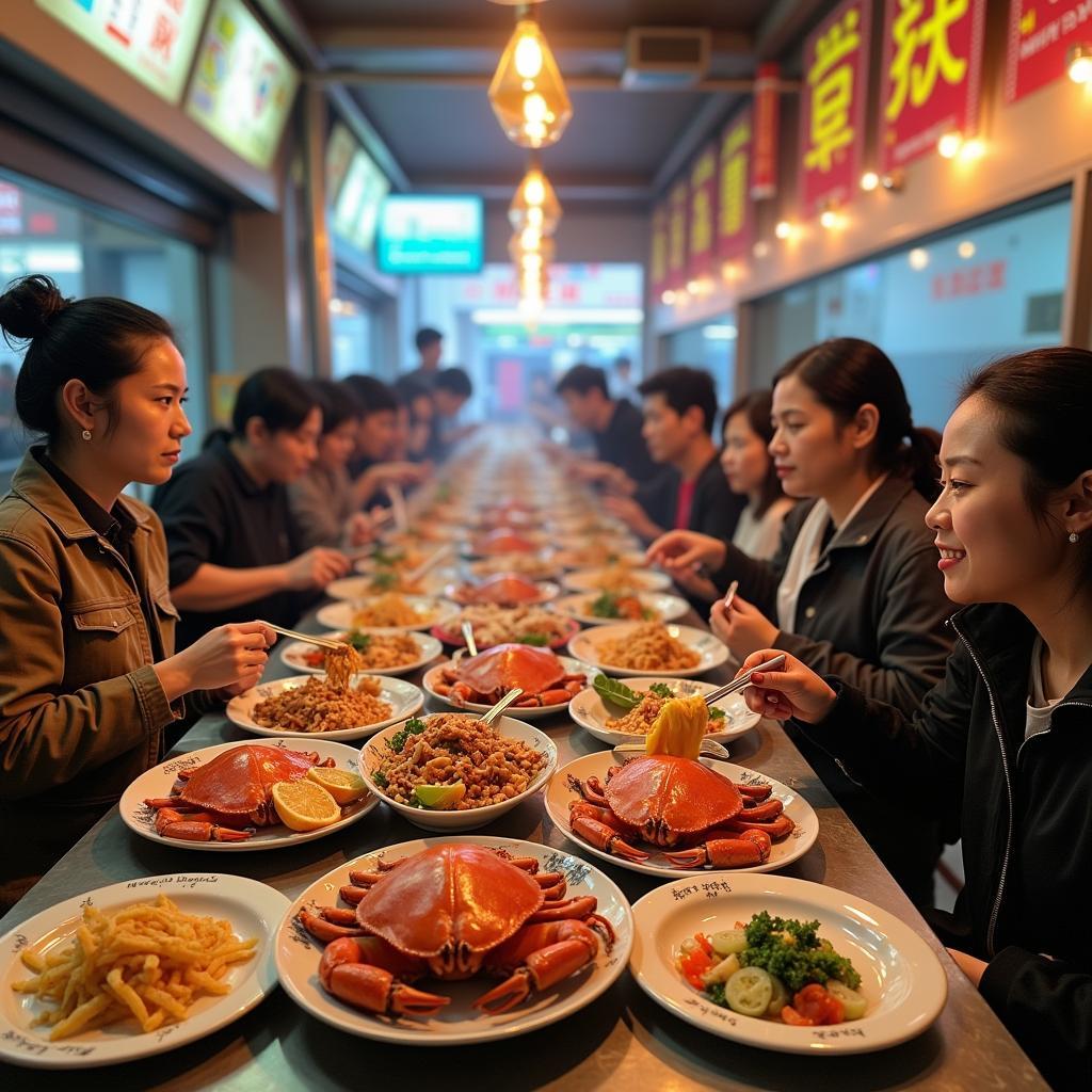 Nhà hàng hải sản cua biển hấp Đồ Sơn Hải Phòng đông khách