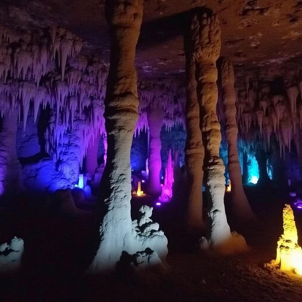 Nhũ đá và măng đá lung linh trong động Trung Trang, Cát Bà
