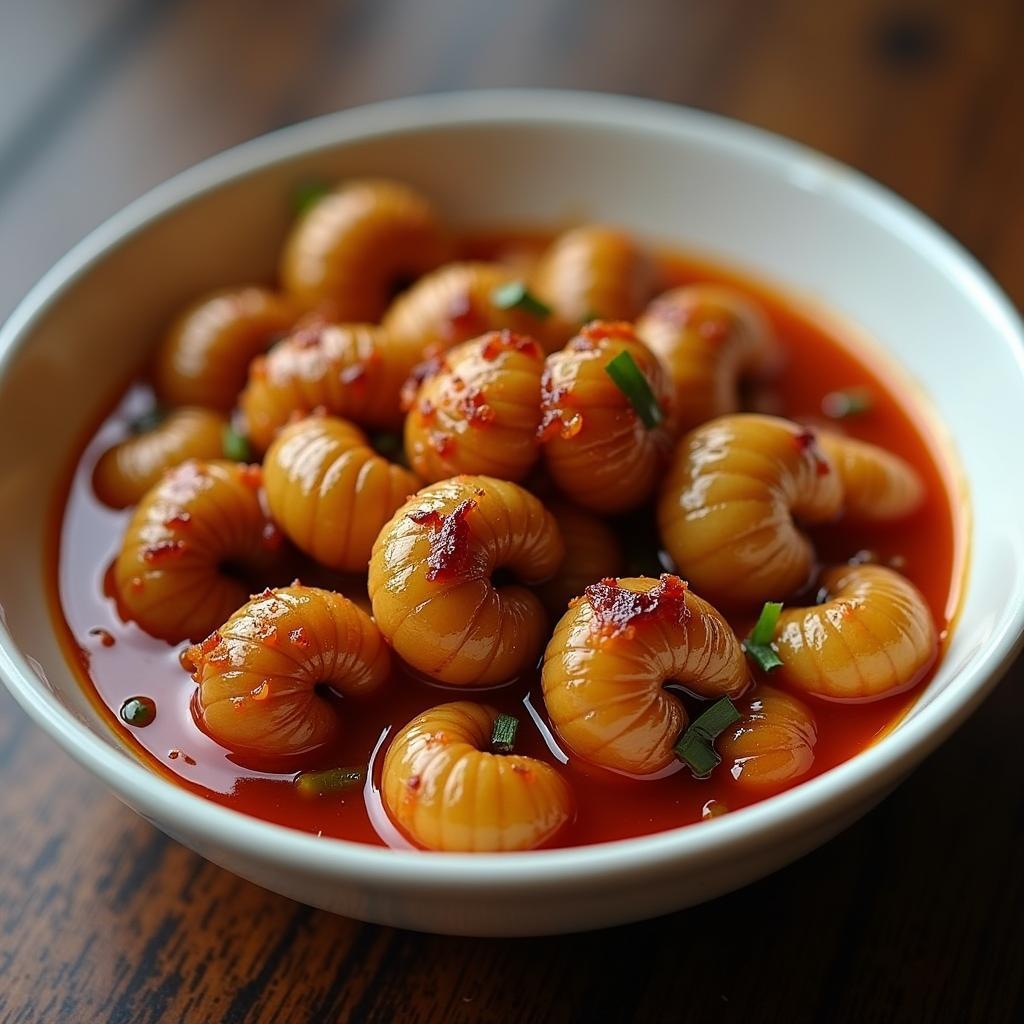 Oc cay Hải Phòng nóng hổi, thơm ngon, bày trong chén nhỏ, hấp dẫn