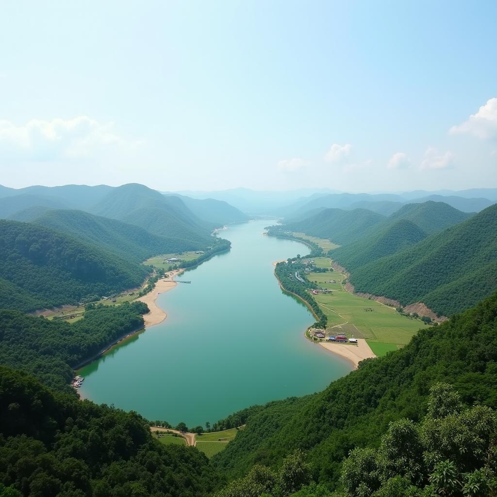 Toàn cảnh đầm Ngạn Tiên Lãng Hải Phòng với mặt nước trong xanh và không gian rộng lớn