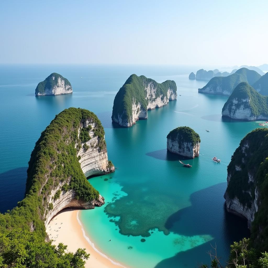 Toàn cảnh đảo Hòn Rẽ Quạt Hải Phòng với những bãi đá kỳ vĩ và làn nước trong xanh