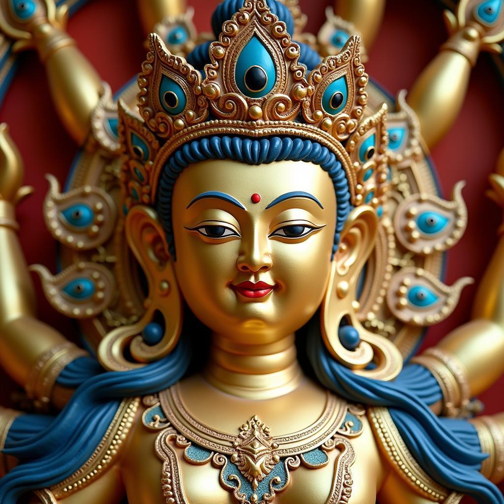 Tượng Phật Quan Âm nghìn mắt nghìn tay tại chùa Cao Linh với vẻ đẹp uy nghi và tinh xảo