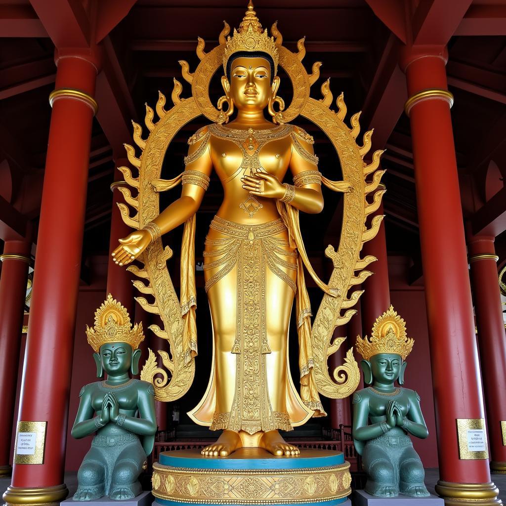 Tượng Phật Quan Âm Bồ Tát uy nghi trong Chùa Đông Khê Hải Phòng