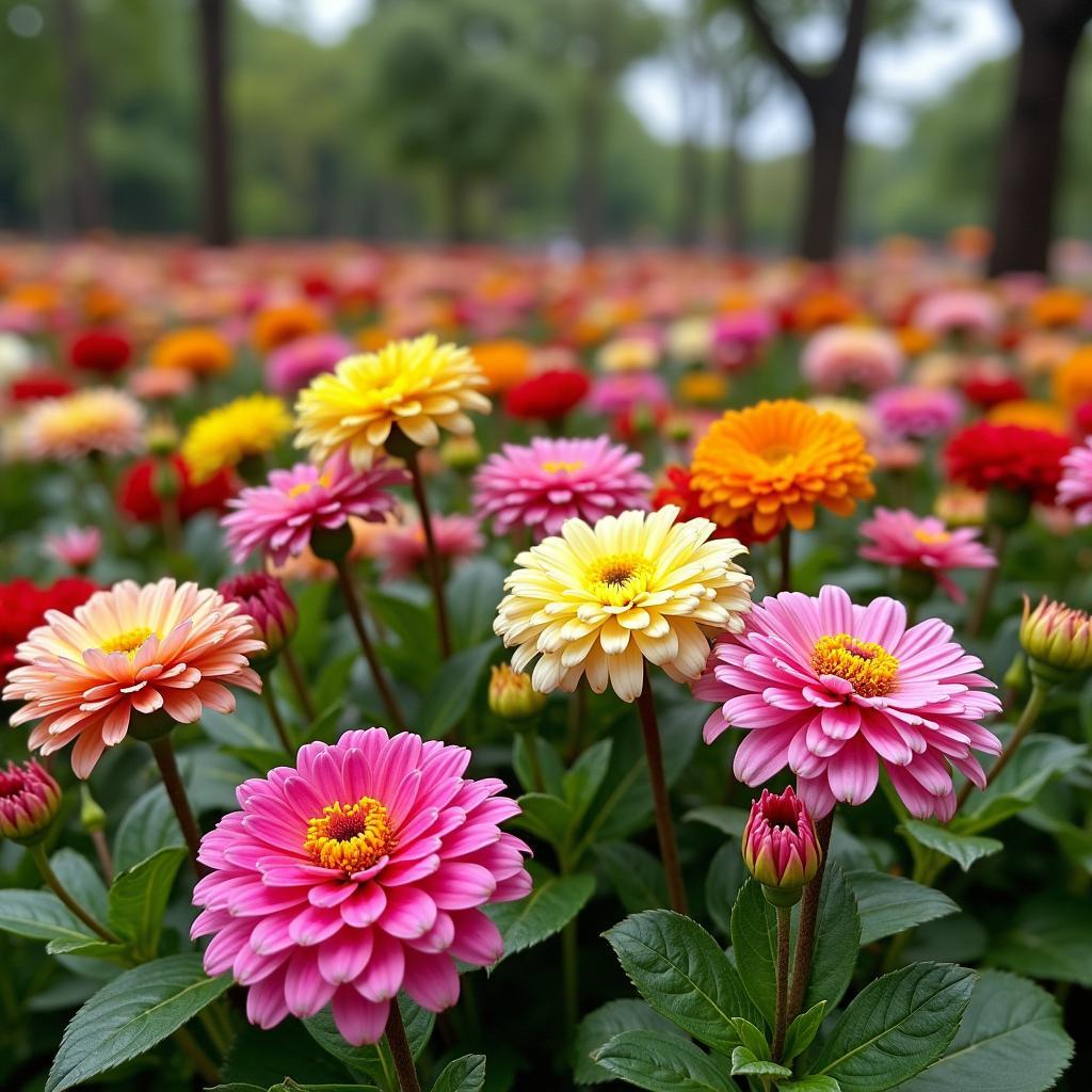 Vườn hoa Ko Tam với nhiều loại hoa khoe sắc tạo nên khung cảnh rực rỡ