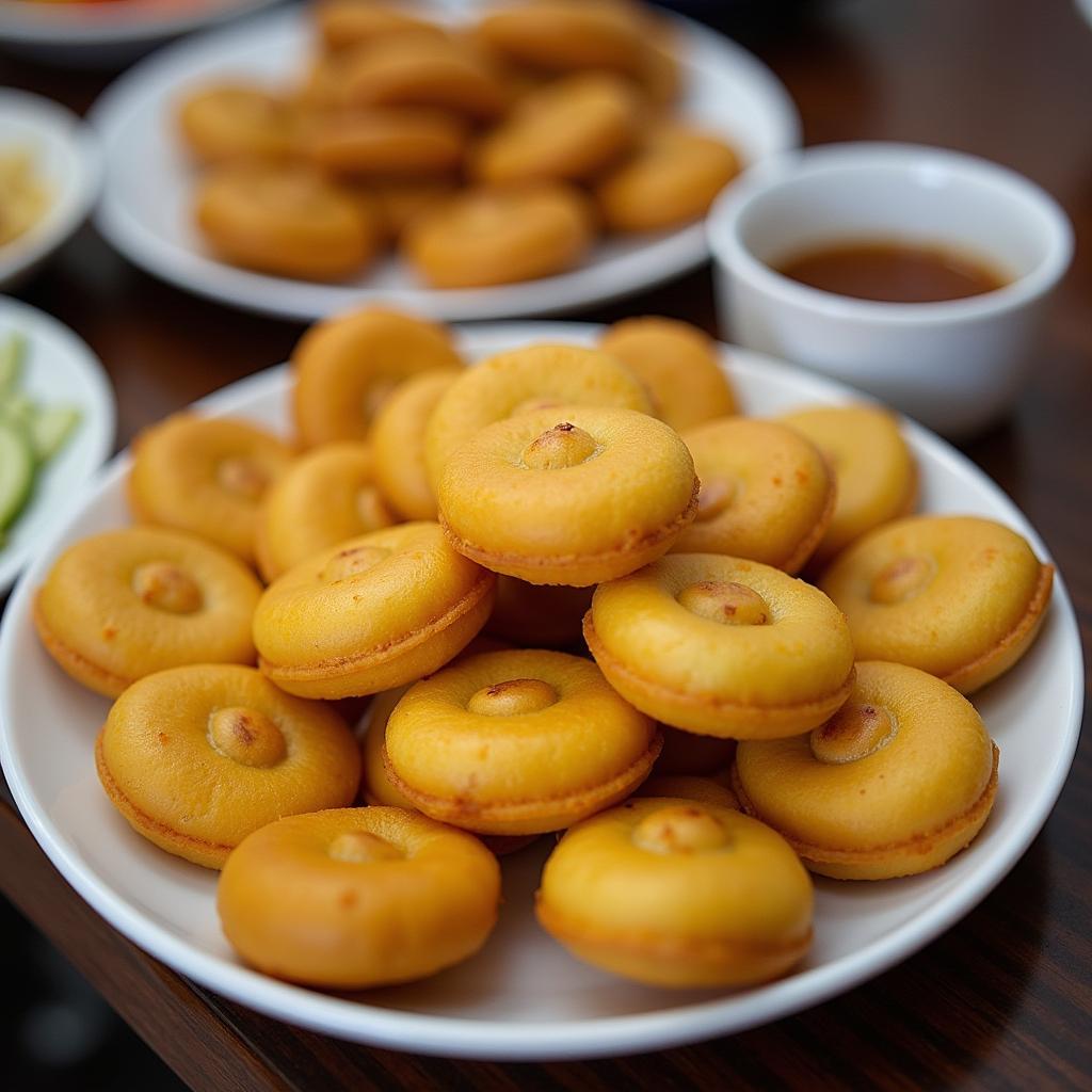 Đĩa bánh tài lộc Hải Phòng vàng ruộm hấp dẫn mời gọi