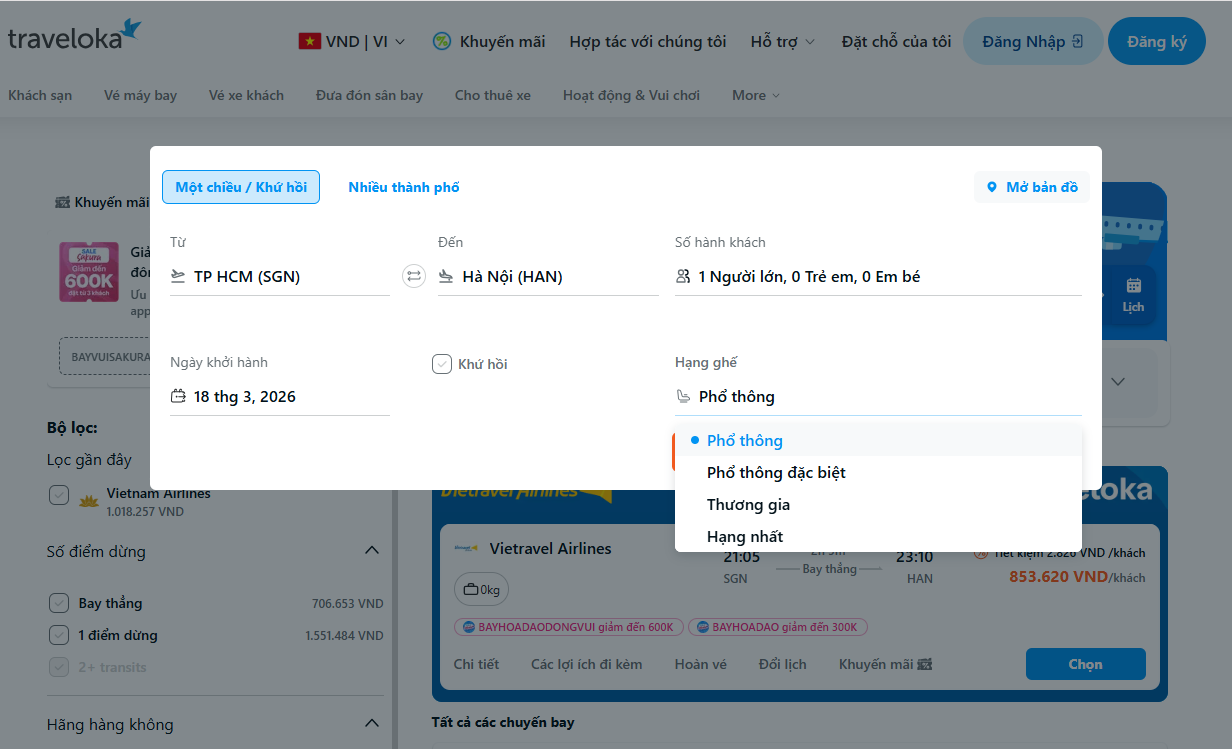 Vé Vietnam Airlines