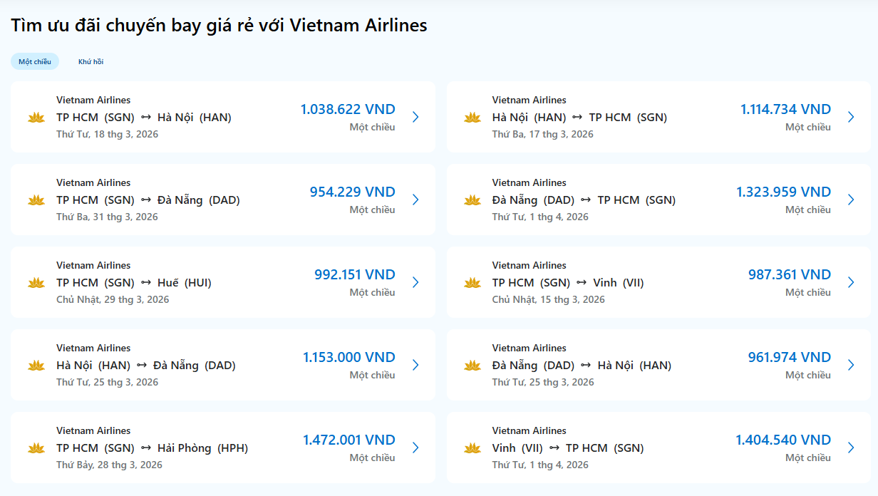Vé Vietnam Airlines